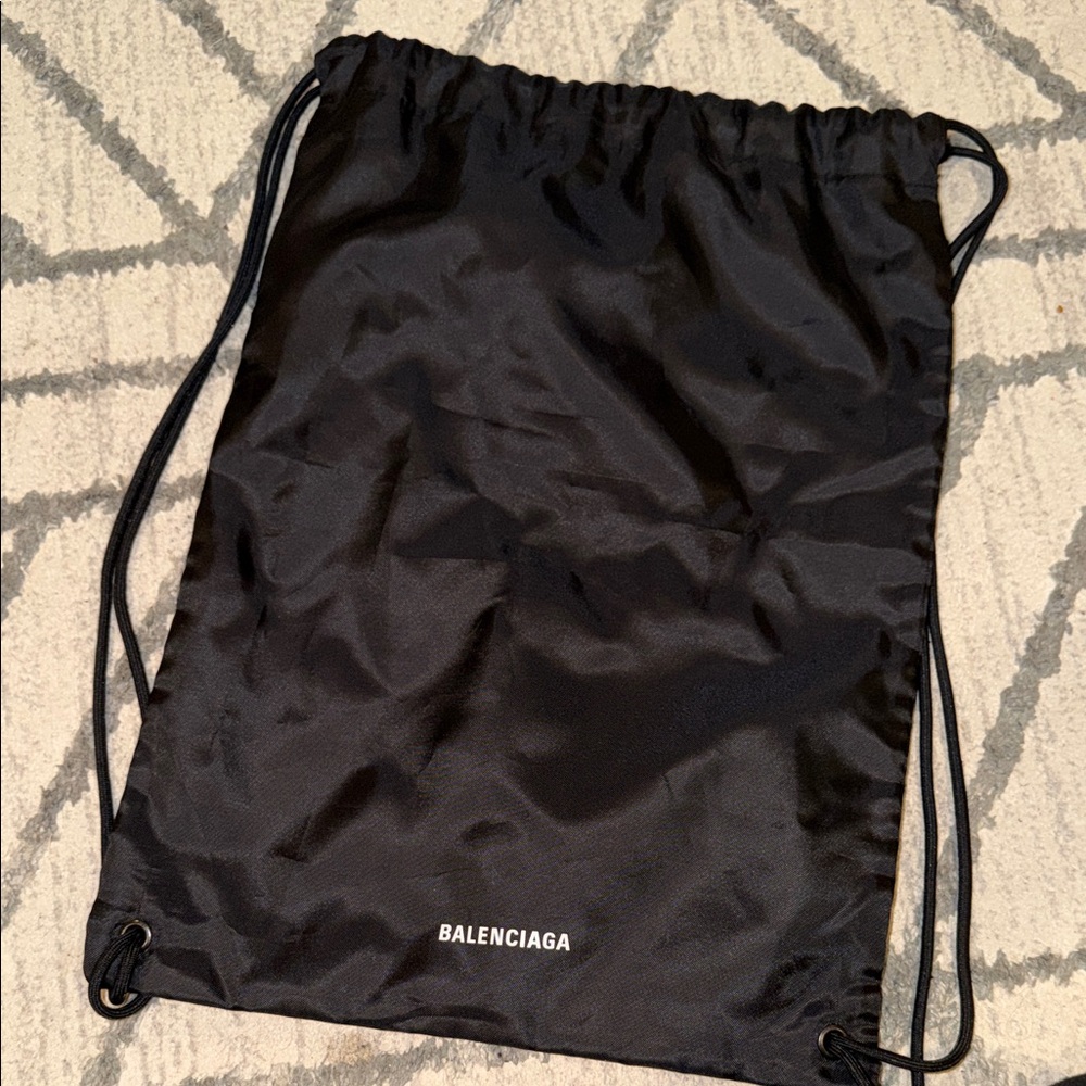 Balenciaga Black Drawstring Backpack